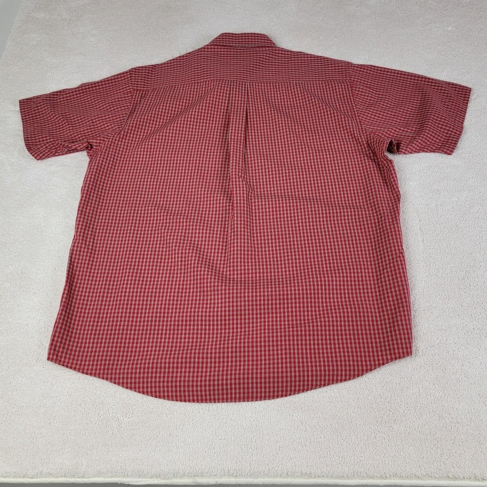 Brooks Brothers Mens Large Red Check Short Sleeve Sport Shirt Cotton Button Down - Picture 4 of 5